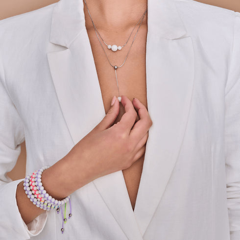 Porcelain | Silver | Lumos Ceramic Cascade Double Pendant